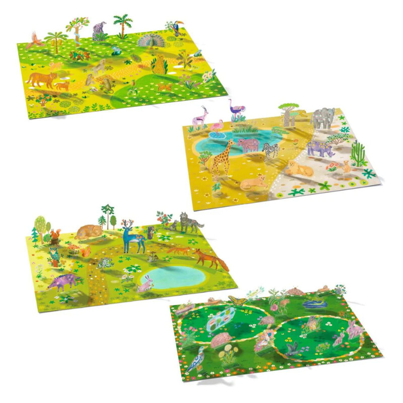 Stickers Escenas 3D con pegatinas de Djeco Stickers Escenas 3D con pegatinas de Djeco