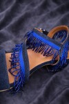 Fringes Sandal Gamuza Azul
