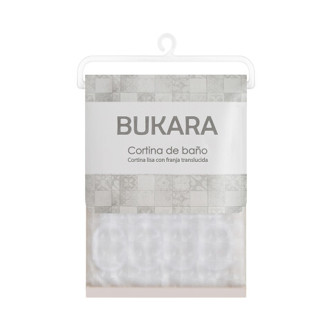 Cortina Baño con Transparencia Bukara con Argollas 180 x 180 cm ROSA