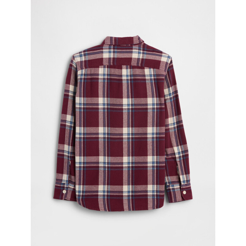 V-LS FLANNEL TUSCAN RED