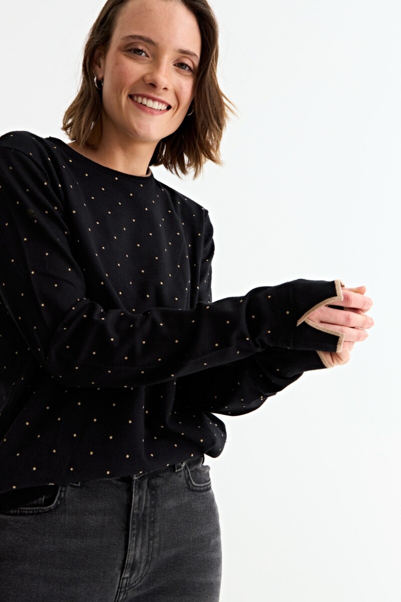 Sweater corazones NEGRO