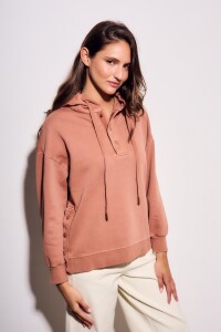 Sweater Capucha Lavado Mocha