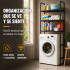 Mueble Organizador Multiuso Lavarropa 3 Estantes Acero Inox. Negro 1