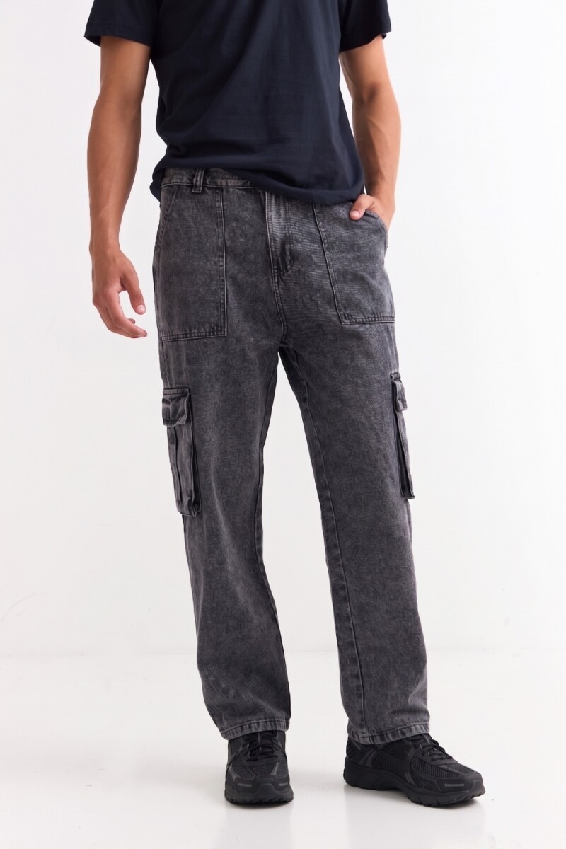 Jean baggy cargo NEGRO