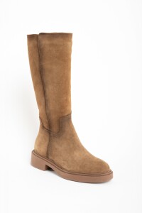 Bota Caña Alta Gamuza Camel