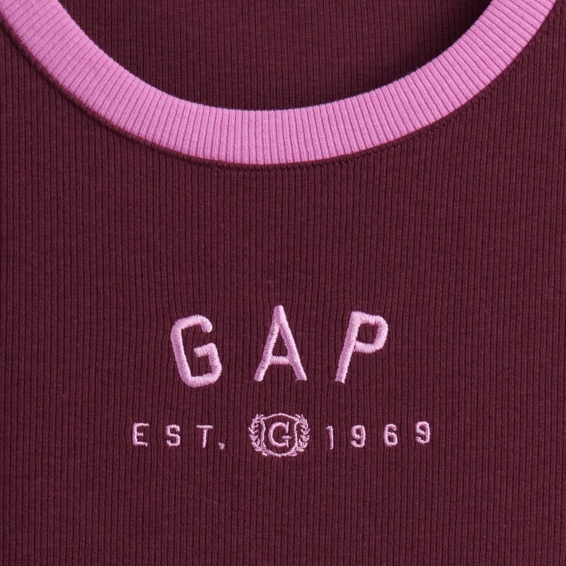 FRCH SS MOD RIB ABBRV TEE TUSCAN RED