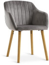 Silla de comedor ADSLEV terciopelo gris/nat Silla de comedor ADSLEV terciopelo gris/nat