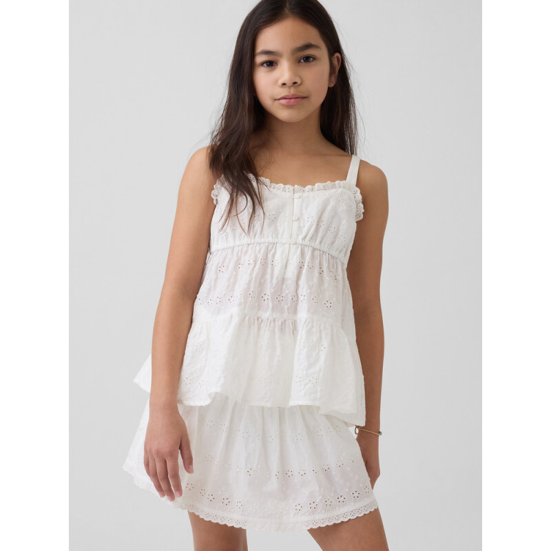 TIERED EYELET TANK NEW OFF WHITE