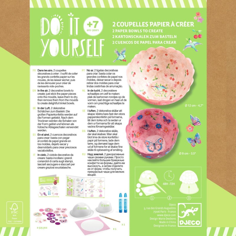 Cuencos de papel para crear Djeco Cuencos de papel para crear Djeco