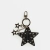 Llavero charm Kenia en cuero grabado big croco Negro