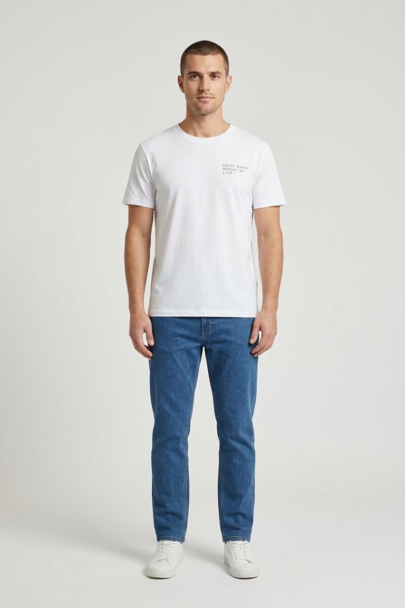 Remera m/c estampada Enjoy BLANCO