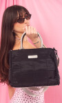 CARTERA AURA NEGRO C/ PLATA
