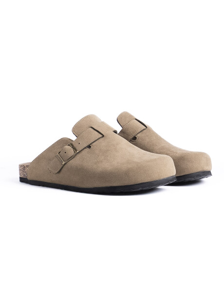 Zuecos con Hebilla Genova Taupe