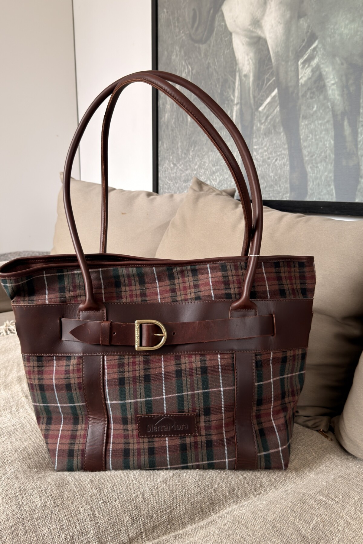 British Handbag Bordeaux / Verde