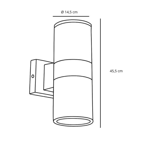 AEBC10XG Luminaria de Exterior Bidireccional Extra Grande Gris