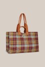 BOLSO TOTE SECRET CHECKS A CUA Marron