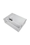 caja rigida delux con lazo 18x25x8 PLATA