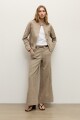 Chaqueta lino con botones chocolate melange
