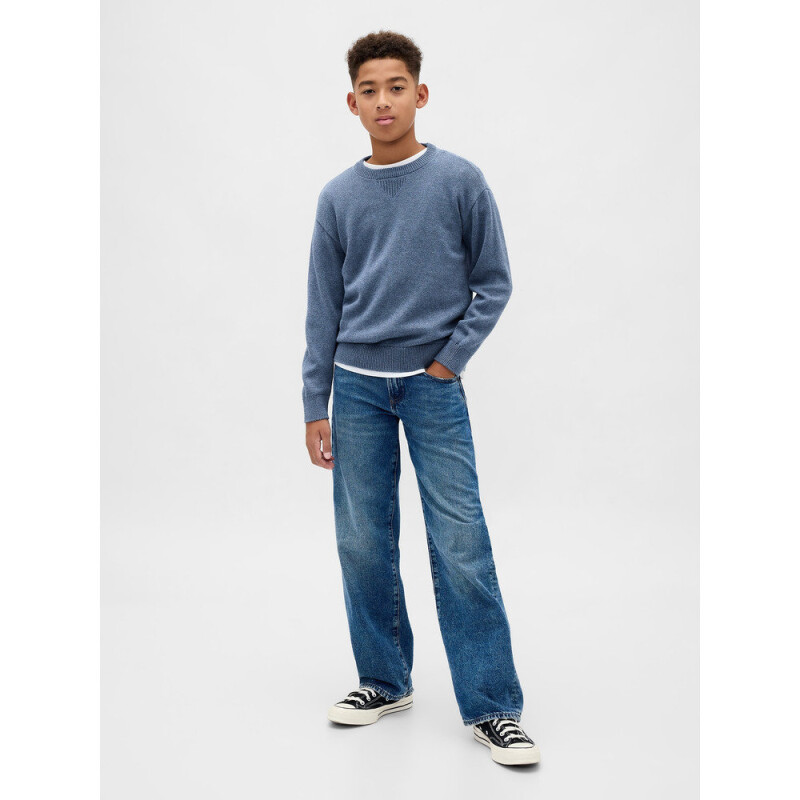 LS COTTON CREW BLUE RIDGE