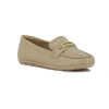 Comfortflex Zapato Mocarin Cuero C/ Hebilla De Dama Almendra