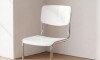 Silla de Comedor Metal Cromado y Madera - Moon Blanco