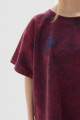 T-shirt Row Washed Bordeaux