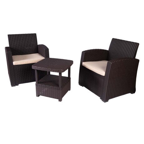 SET TERRAZA POLIPROPILENO MARRON MADRID