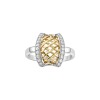Anillo tejido - Plata y Oro - zirconia - AN5992 conpiedra