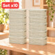 Set x10 caja simil ratán 4 lts BEIGE