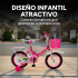 Bicicleta infantil Shengdi Rodado 14 Canasto Parrilla Hadas Rosa 1