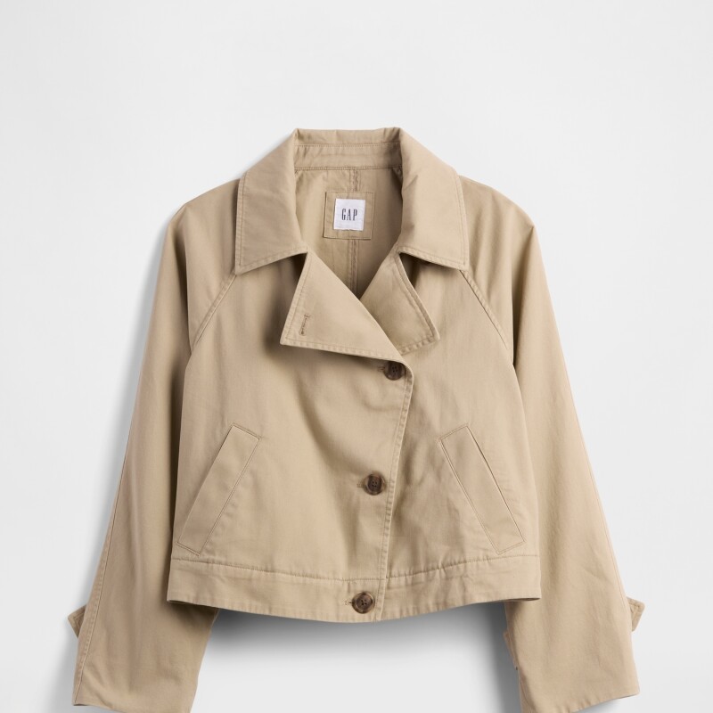 V-CROPPED MODERN TRENCH CARGO KHAKI