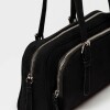 Cartera al hombro Lagoon en efecto gamuza Negro