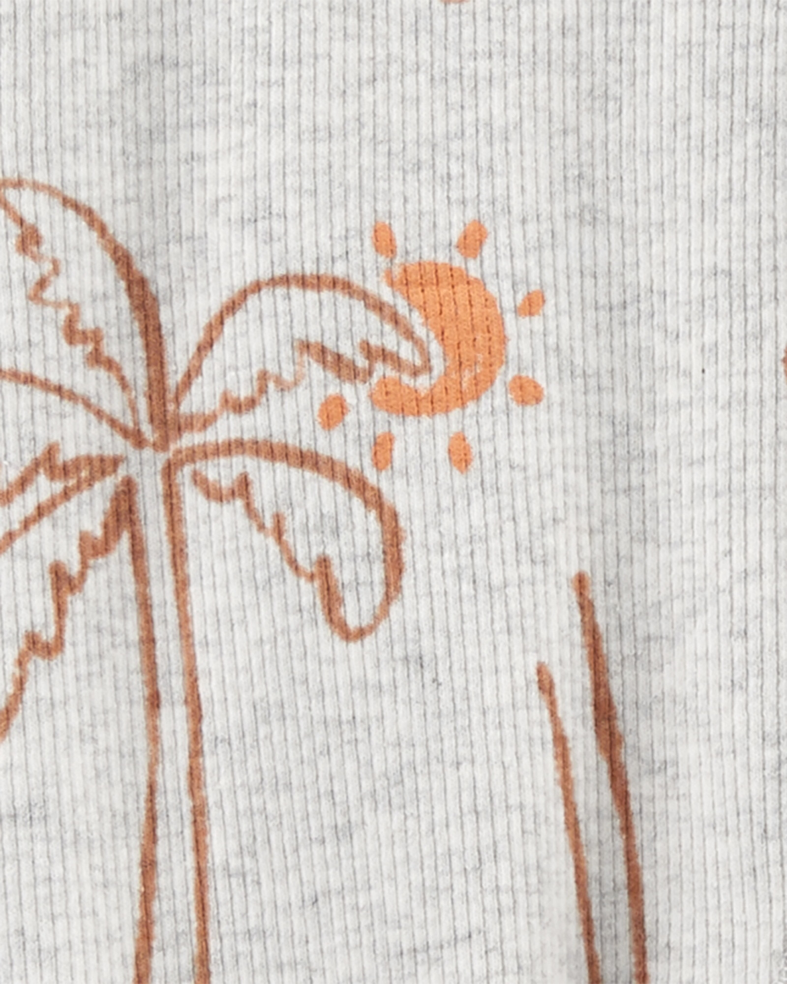 Pijama una pieza de algodón con pie diseño palmeras Sin color