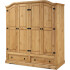 ROPERO 4 PUERTAS 2 CAJONES CURVO RUSTICO CERA NATURAL ROPERO 4 PUERTAS 2 CAJONES CURVO RUSTICO CERA NATURAL