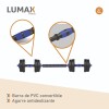 Set 2 Mancuernas Lumax Barra 2 En 1 30 Kg Para Entrenamiento En Casa Ajustable Azul
