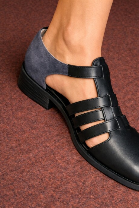 Sandalia Mallorquina Negro / Azul