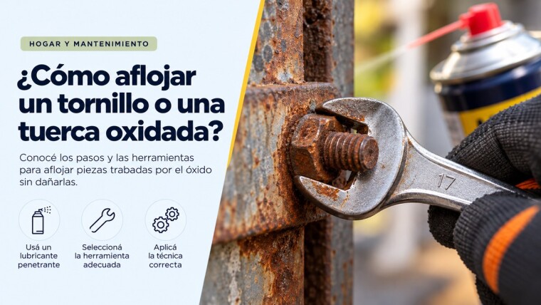 ¿Cómo aflojar un tornillo o una tuerca oxidada?