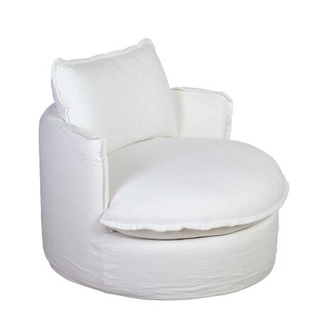 SILLON GIRATORIO 1 CUERPO TELA BLANCO EMMA