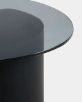Mesa auxiliar Olir de vidrio templado y acero negro 48 x 46,8 cm