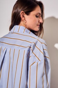 Camisa Rayada Azul