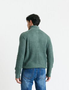 470587 SWEATER PUNTO MEDIO CIERRE HARRY Verde