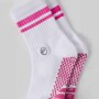 Medias The Powerhouse Quarter Crew Grip Sock Hombre Classic White/pink Crush Str