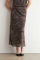 Falda animal print tostado