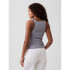 FRCH SL COTTON 2X2 LOGO TANK BROWN STRIPE