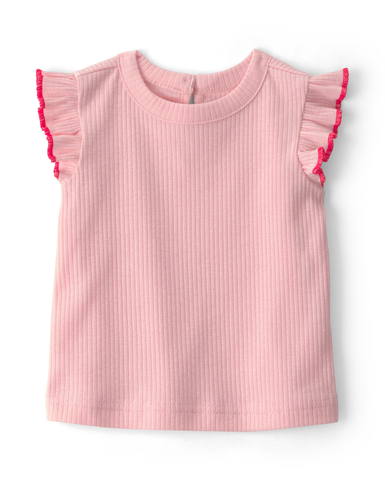 Set dos piezas, monito corto de chambray y remera de algodón acanalado Sin color