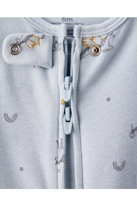 Pijama una pieza de algodón, con pie, diseño unicornios Sin color