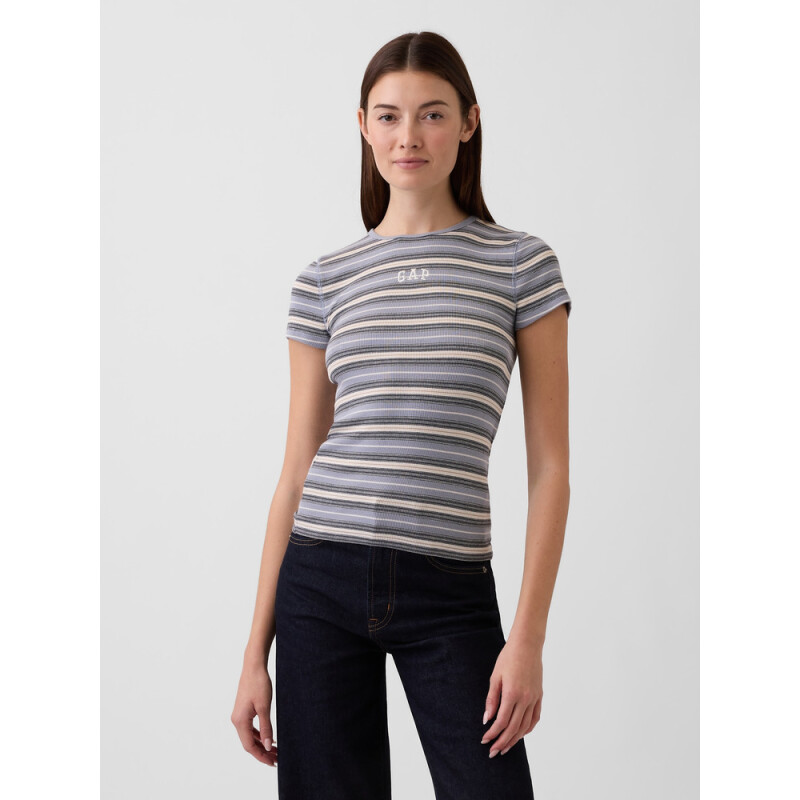 FRCH SS MOD 2X2 LOGO TEE BLUE STRIPE