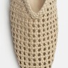 Mule Perla en efecto cuero liso Natural
