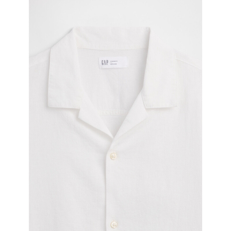 V-SS STANDARD LINEN COTTON RESORT COLLAR NEW OFF WHITE