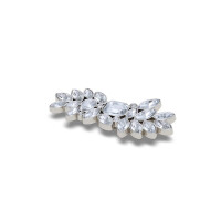 Jibbitz™ Charm Silver Leaf Gem Multicolor